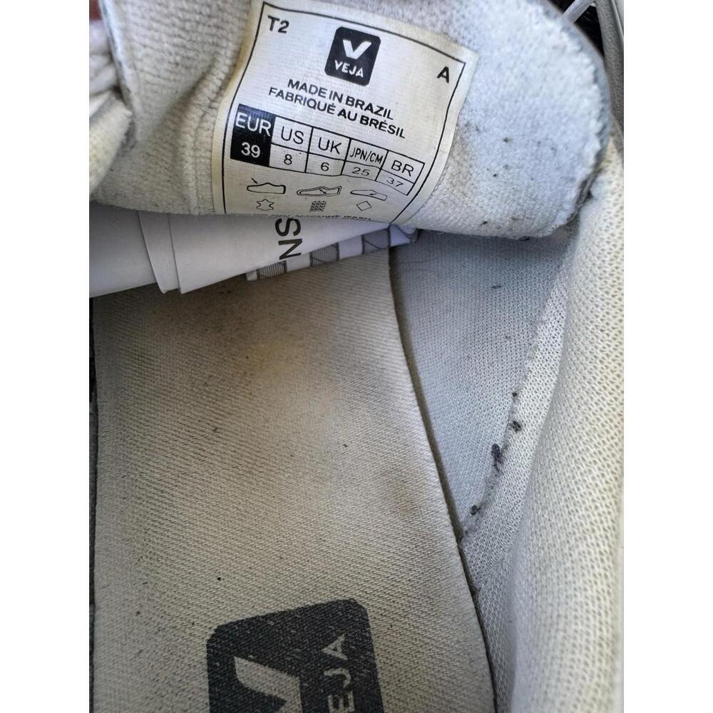 VEJA Esplar Leather Low-Top Sneakers White Beige Suede Heel Size EU 39 US‎ 8 - Picture 7 of 9